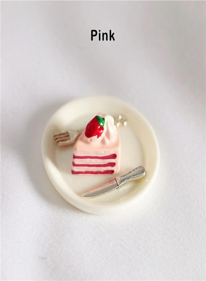 RillyRellow Miniature Cake and Utensil Set, Mini Cake, Dollhouse Cake Decoration Prop, for Dollhouse Miniature, Craft Supplies (Pink) - Image 5